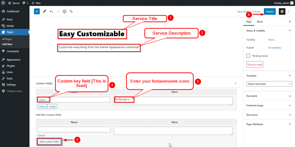 How To Create Service Page Using Icon Help Desk